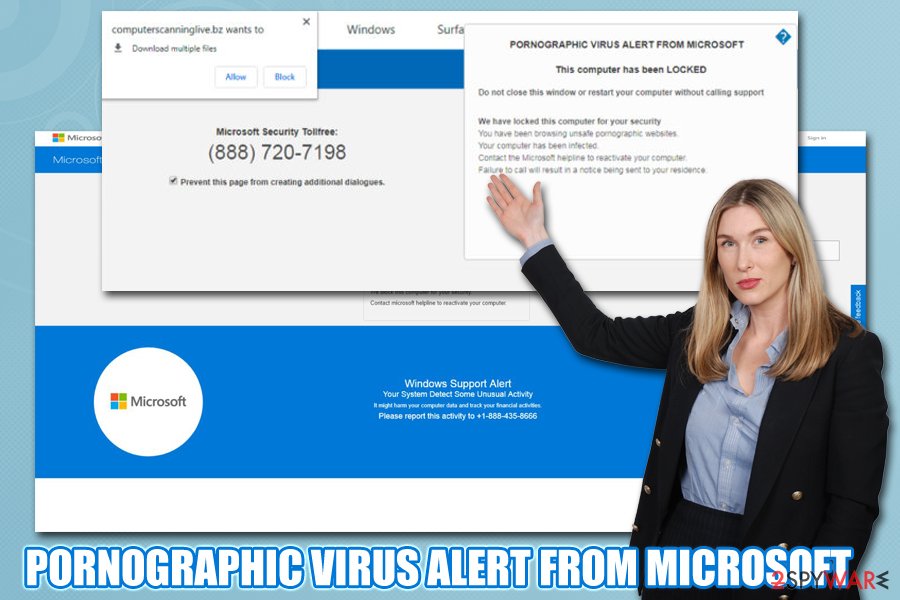 Pornographic virus alert from Microsoft scam Pornographic virus alert from Microsoft scam