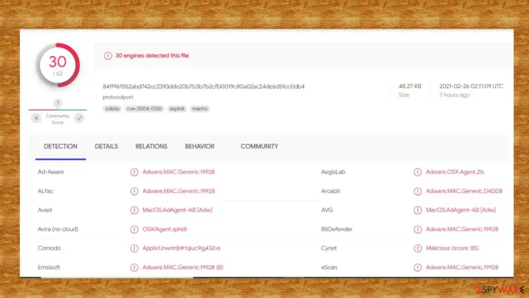 ProtocolPort browser hijacker