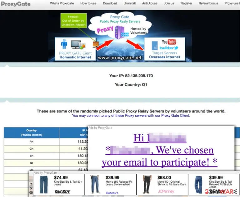 ProxyGate ads show up after installation of this program