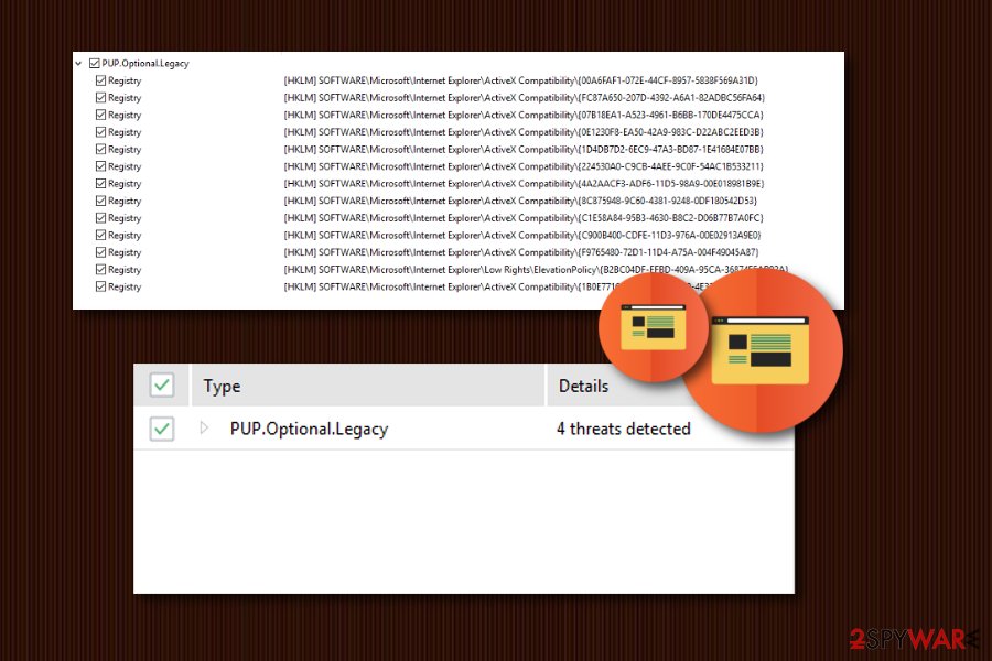 PUP.Optional.Legacy pop-up ads PUP.Optional.Legacy pop-up ads