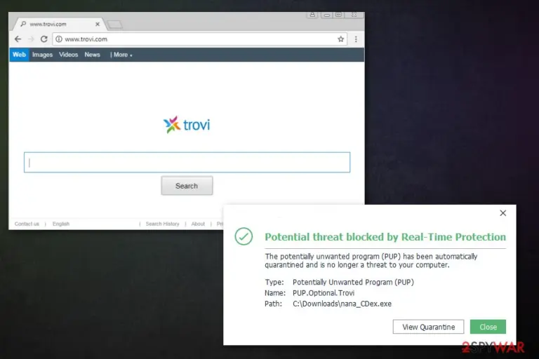 PUP.Optional.Trovi hijacker
