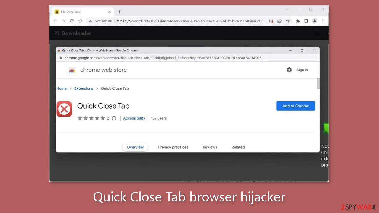 Remove Quick Close Tab adware (spam)