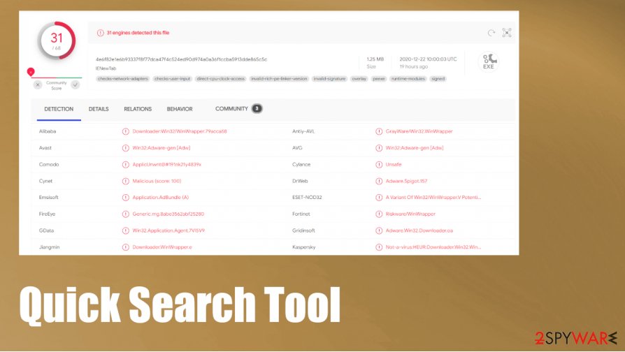 Quick Search Tool virus Quick Search Tool virus