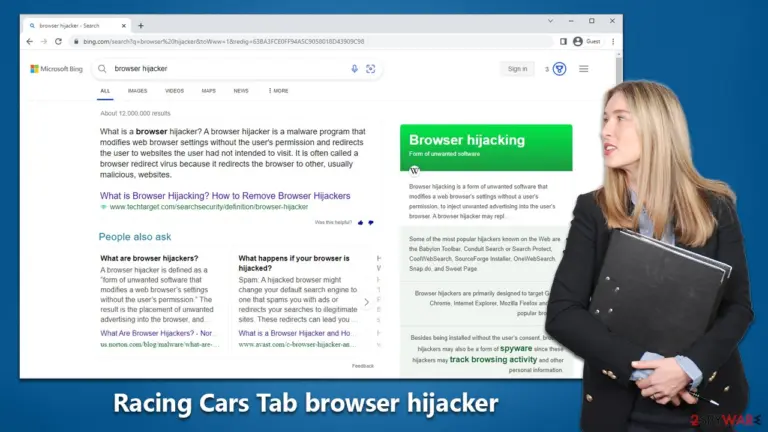 Racing Cars Tab hijacker