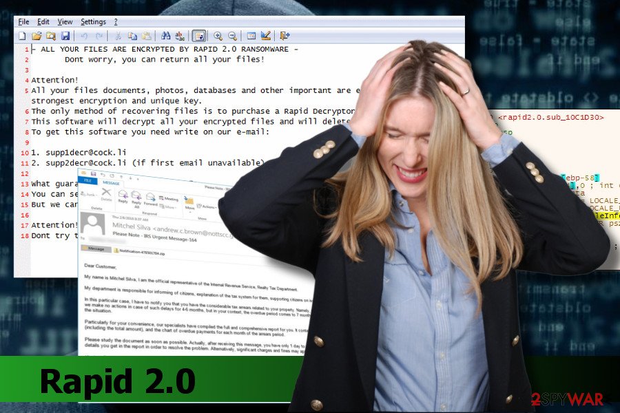 Rapid 2.0 virus encrypts data with SHA cipher and render them unreadable Rapid 2.0 virus encrypts data with SHA cipher and render them unreadable