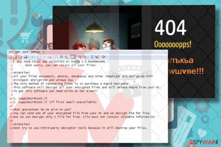 Rapid 2.0 ransomware virus locks personal files Rapid 2.0 ransomware virus locks personal files