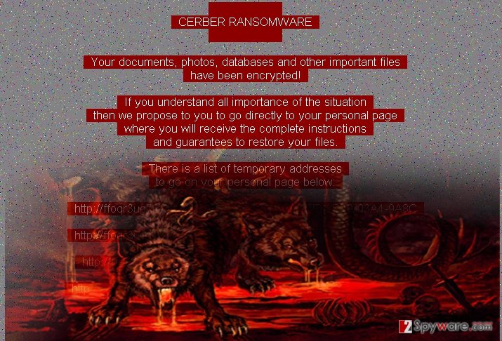 Red Cerber ransom note Red Cerber ransom note