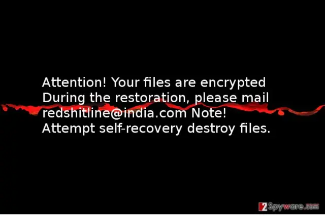 The picture showing redshitline@india.com virus