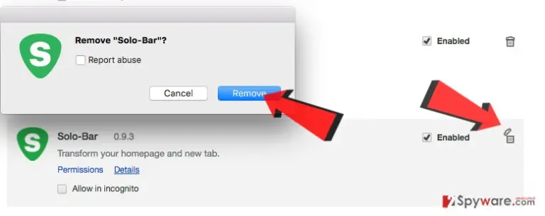 How to remove Solo-Bar
