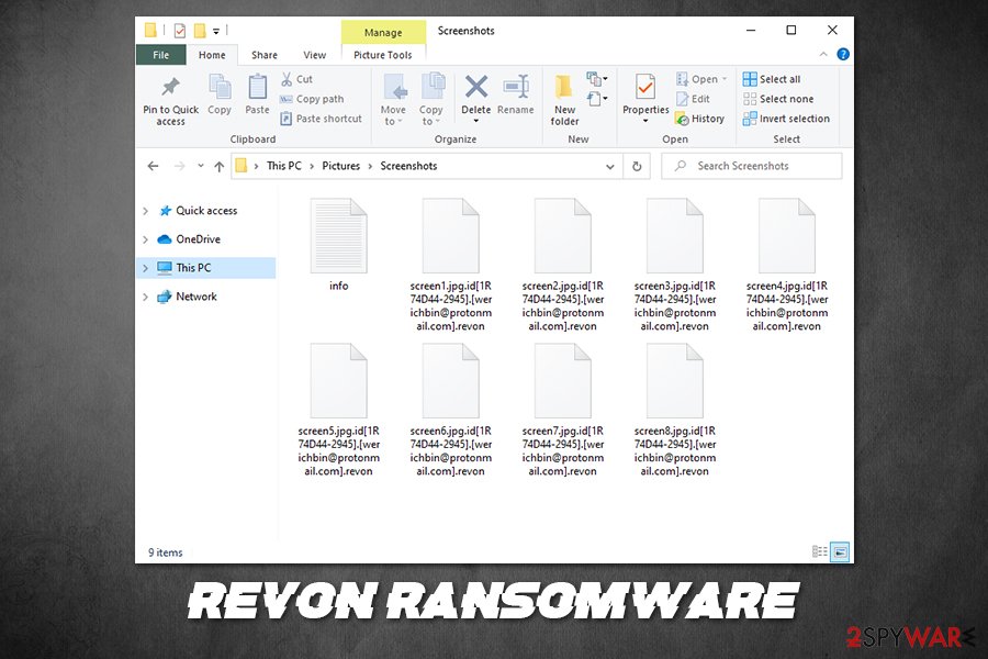 Revon ransomware locked files Revon ransomware locked files