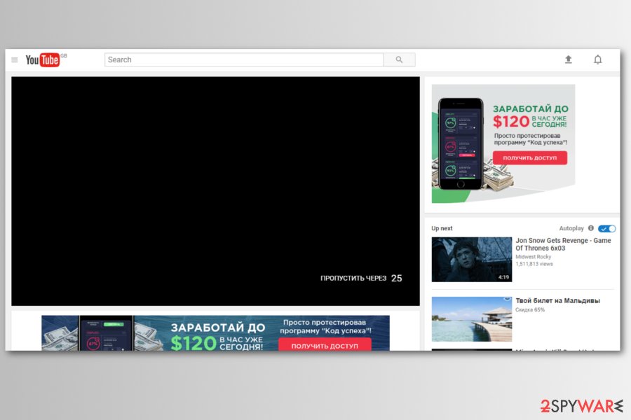 Russian ads on YouTube Russian ads on YouTube