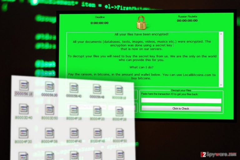 The image of RussianRoulette ransomware virus The image of RussianRoulette ransomware virus