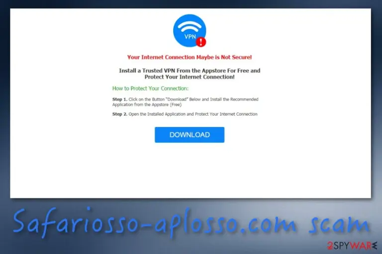 Safariosso-aplosso.com pop-up scam
