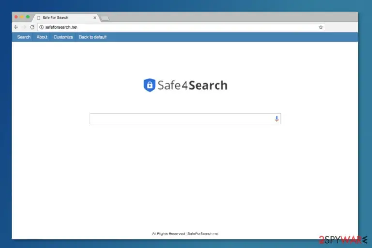 The main page of Safeforsearch.net search engine