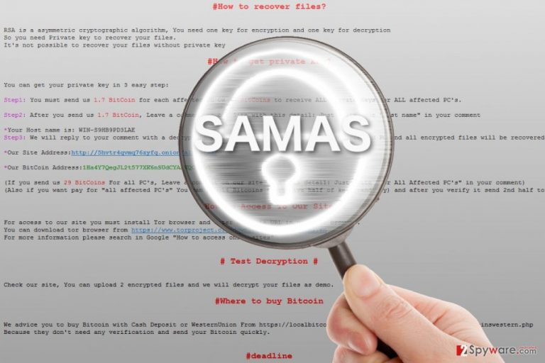 Samas ransomware under the magnifying glass Samas ransomware under the magnifying glass