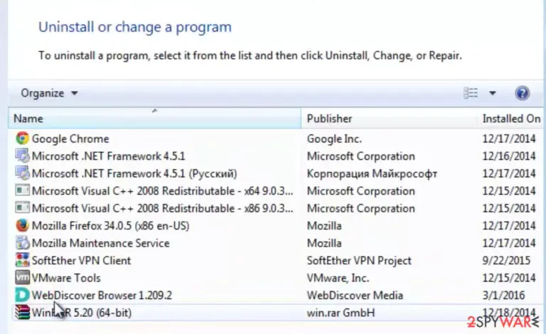 Image of the WebDiscover Browser application