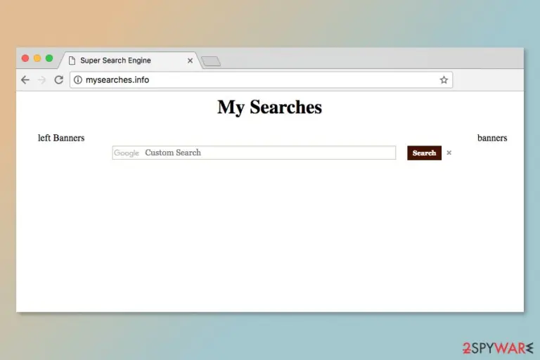The screnshot of Mysearches.info