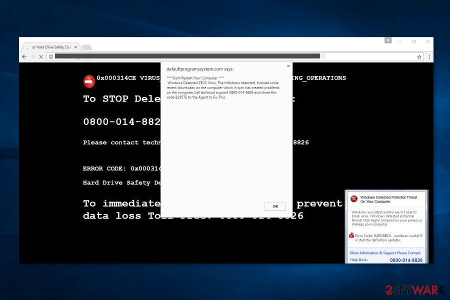 Windows Detected ZEUS Virus scam Windows Detected ZEUS Virus scam