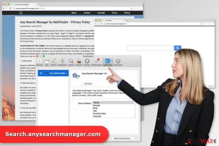Screenshot of Search.anysearchmanager.com virus