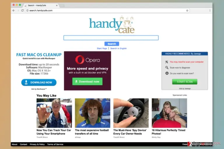 The screenshot of Search.handycafe.com