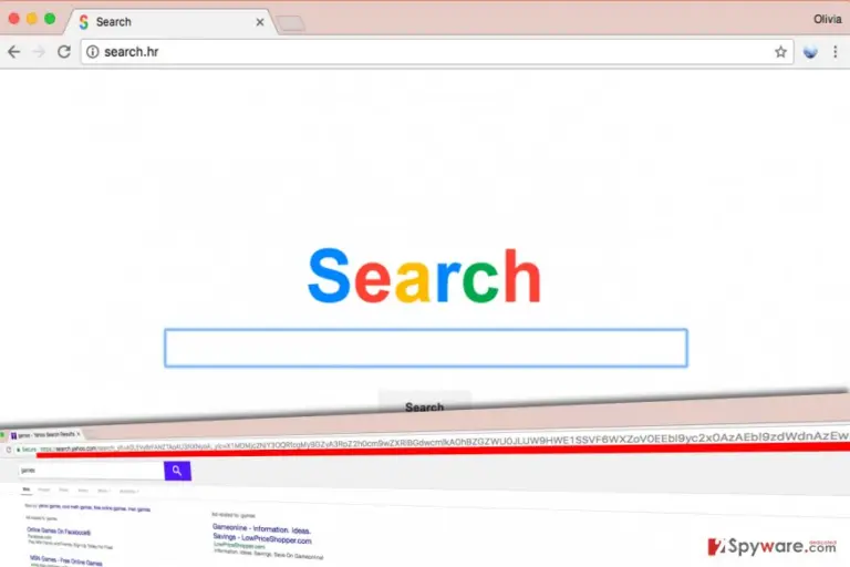 Search.hr virus presents modified search results