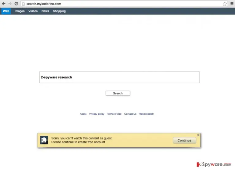 Search.mykotlerino.com virus