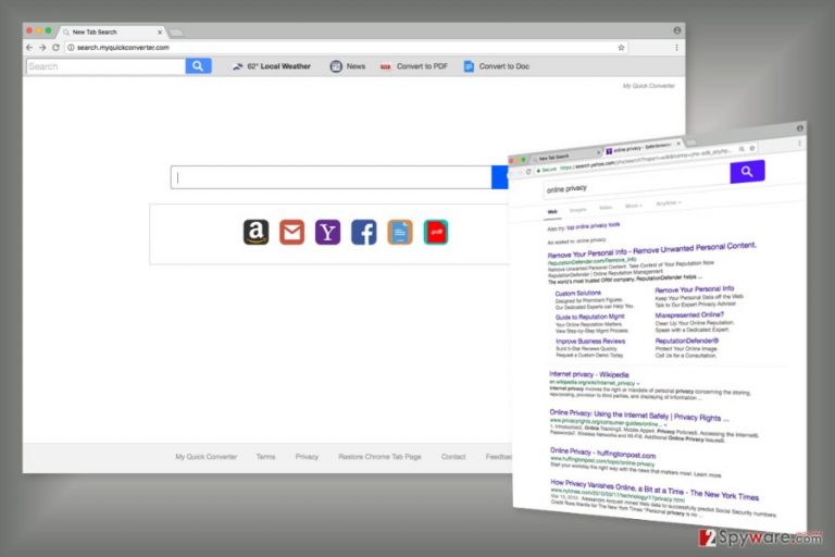 The example of Search.myquickconverter.com search engine The example of Search.myquickconverter.com search engine