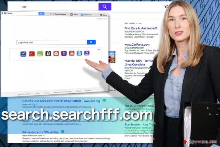 A screenshot example of the Search.searchfff.com browser hijacker A screenshot example of the Search.searchfff.com browser hijacker