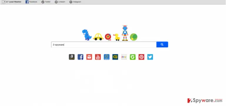 The picture showing the main page of search.yourinstantsocialhub.com virus