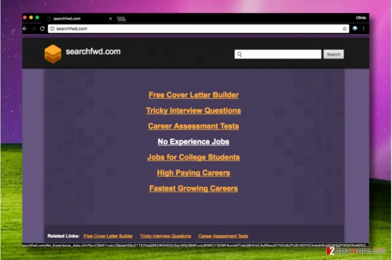 Screenshot of Searchfwd.com virus