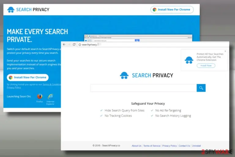Printscreen of SearchPrivacy.live virus