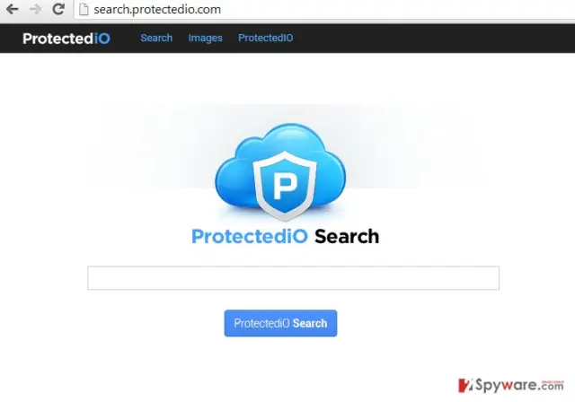 Protectedio search engine that hijacks web browsers