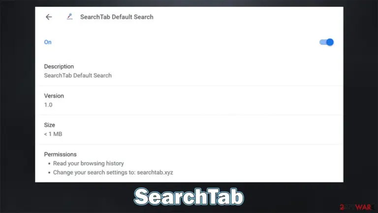 SearchTab browser hijacker