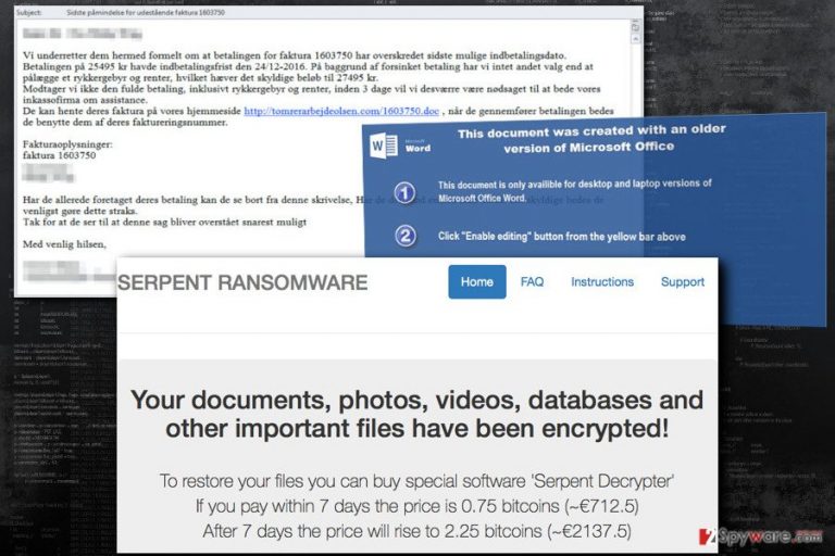 Picture of Serpent ransomware virus Picture of Serpent ransomware virus