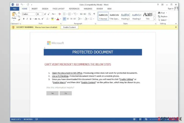 Sigma is downloaded from Word document