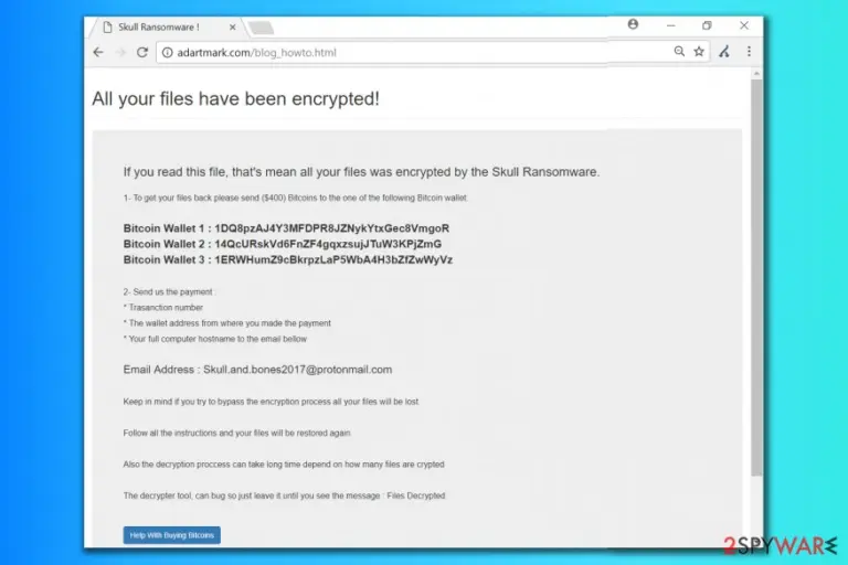 Skull ransomware note