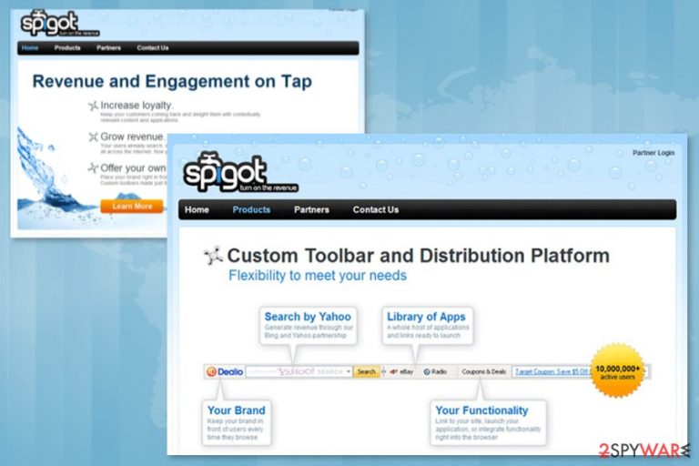 Image of Spigot Toolbar download page
