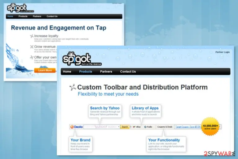 Image of Spigot Toolbar download page