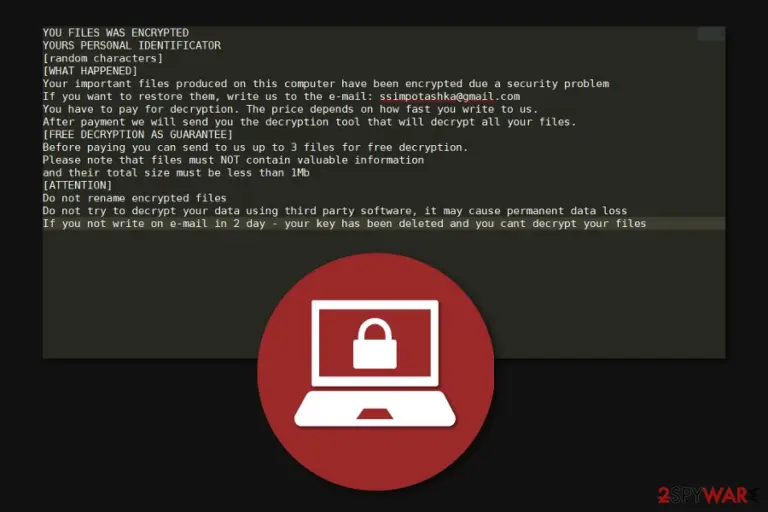 Ssimpotashka@gmail.com ransomware image