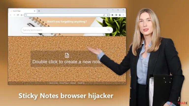 Sticky Notes browser hijacker