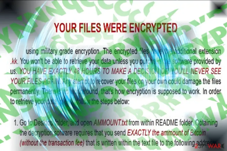 The picture displaying SyncCrypt ransomware