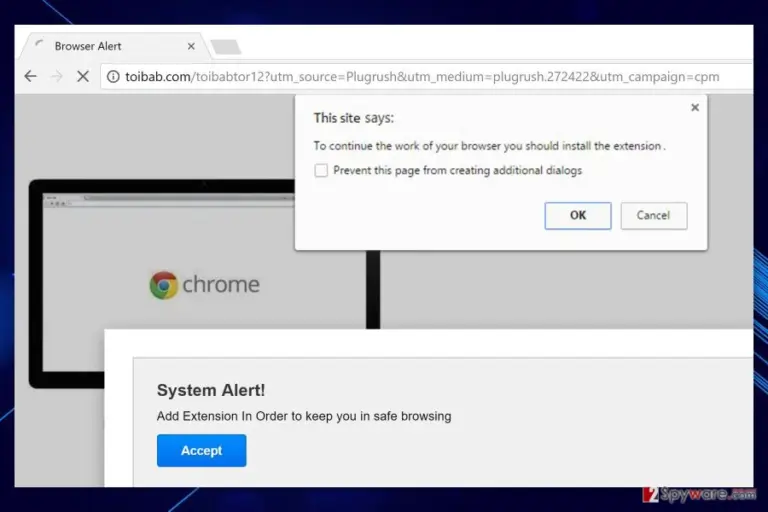 Screenshot of “System Alert! Add Extension