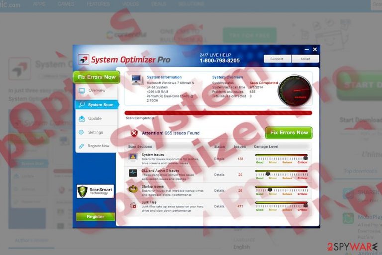 The sample of System Optimizer Pro The sample of System Optimizer Pro