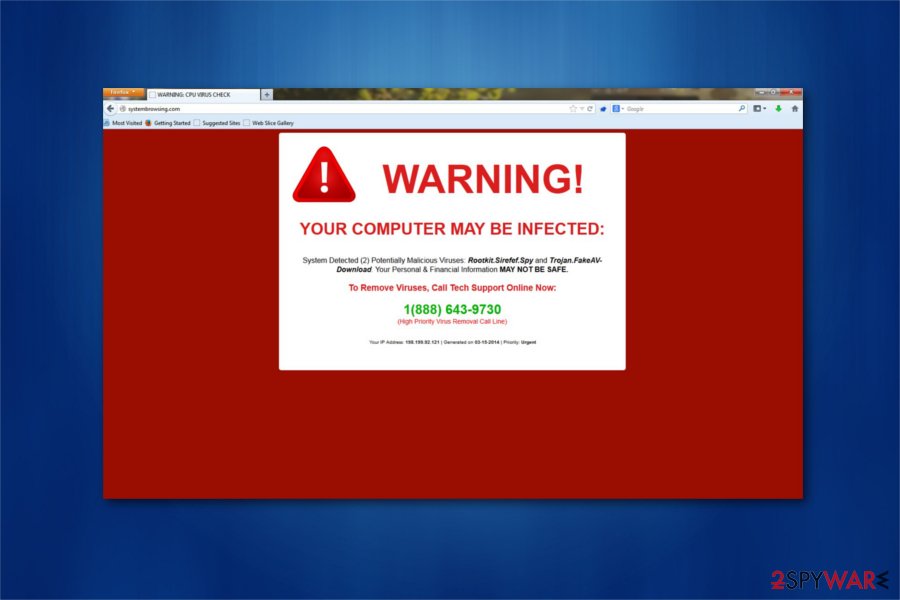 "System Warning" example "System Warning" example