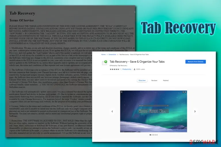 Tab Recovery virus