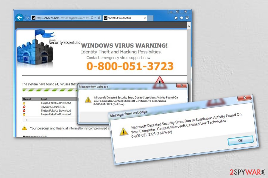 Picture of Tech Support Scam virus Picture of Tech Support Scam virus