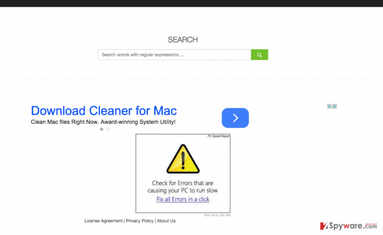An example of the main page of ColdSearch virus An example of the main page of ColdSearch virus