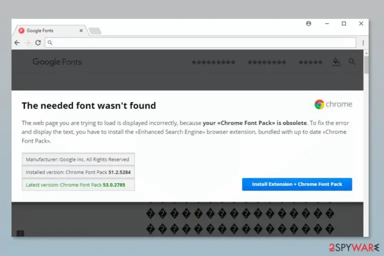 Screenshot of The Needed Font Wasn't Found