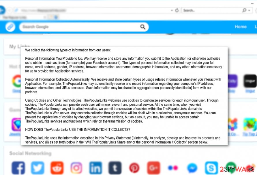 The picture illustrating The Popular Links privacy policy The picture illustrating The Popular Links privacy policy