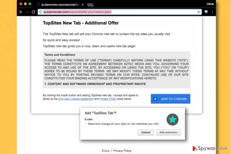 TopSites Tab virus
